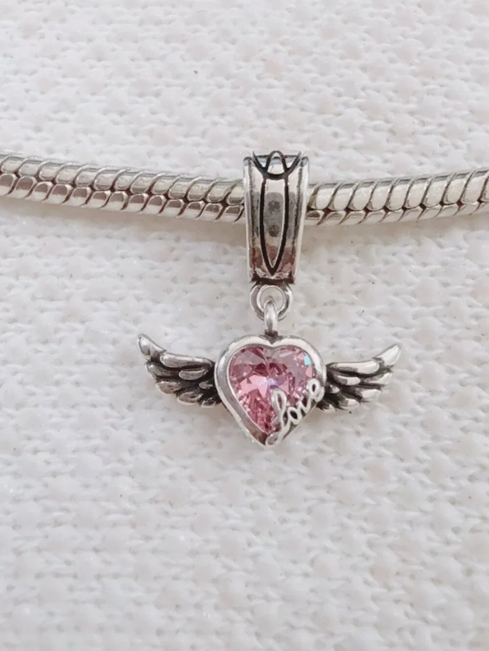 Wings Heart Love Dangle Charm Silver Charm For Pandora Bracelet Necklace